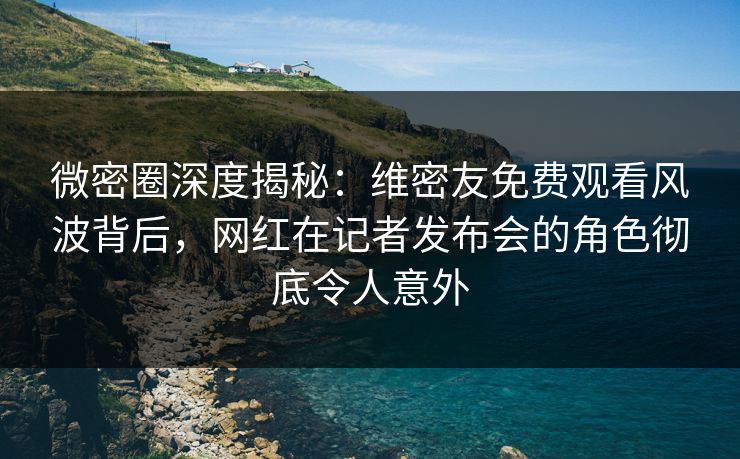微密圈深度揭秘：维密友免费观看风波背后，网红在记者发布会的角色彻底令人意外