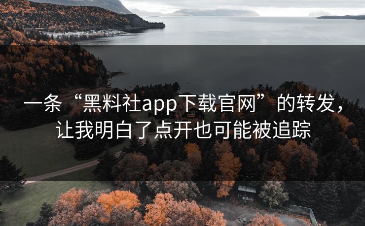 一条“黑料社app下载官网”的转发，让我明白了点开也可能被追踪